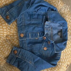 Kids Blue Denim Jacket with Button Details
